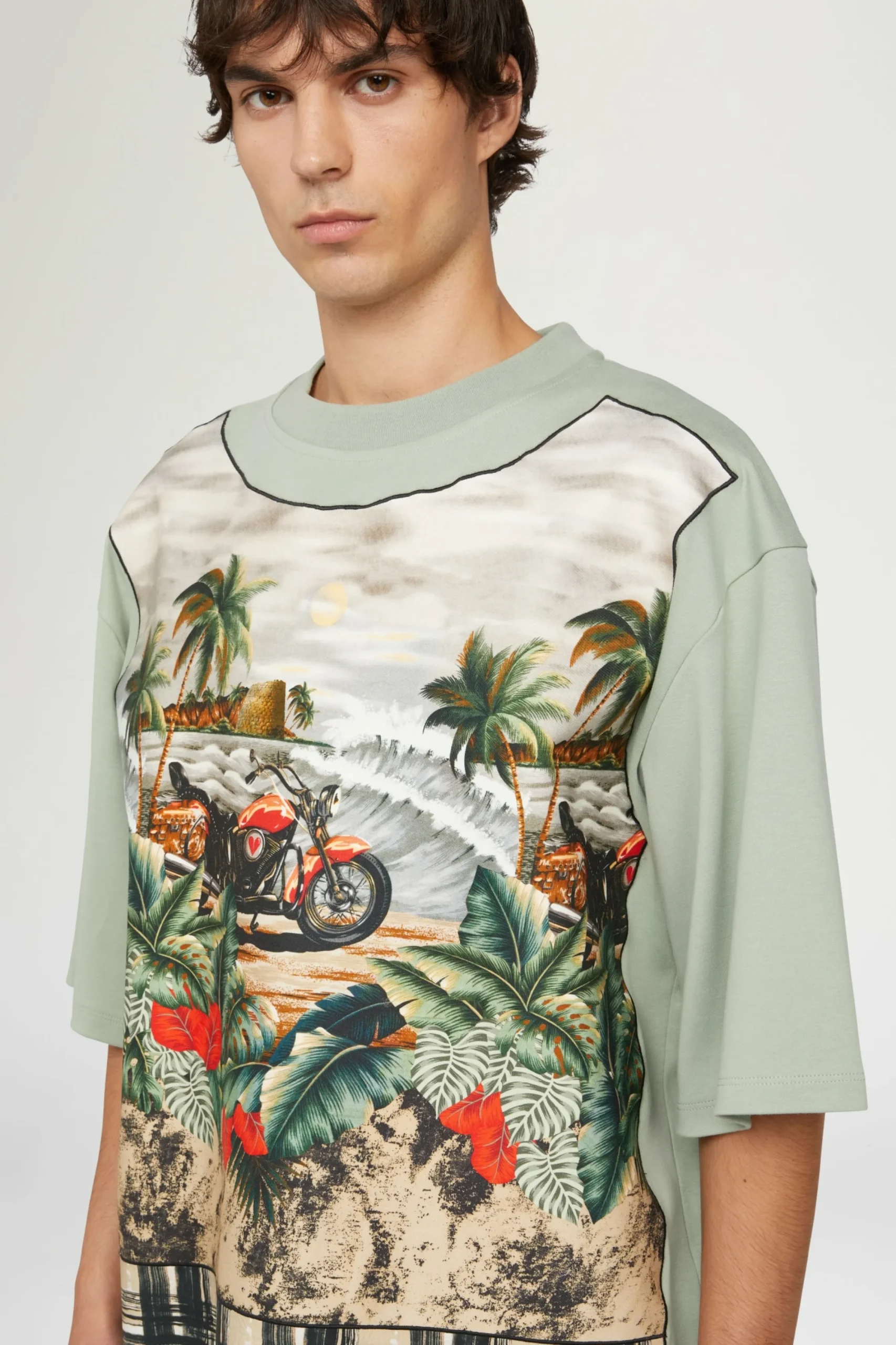 New T-shirt in Cotone Verde Uomo Uomo
