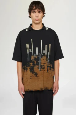 Discount T-shirt Nera & Marrone Maicuntentu Uomo Uomo